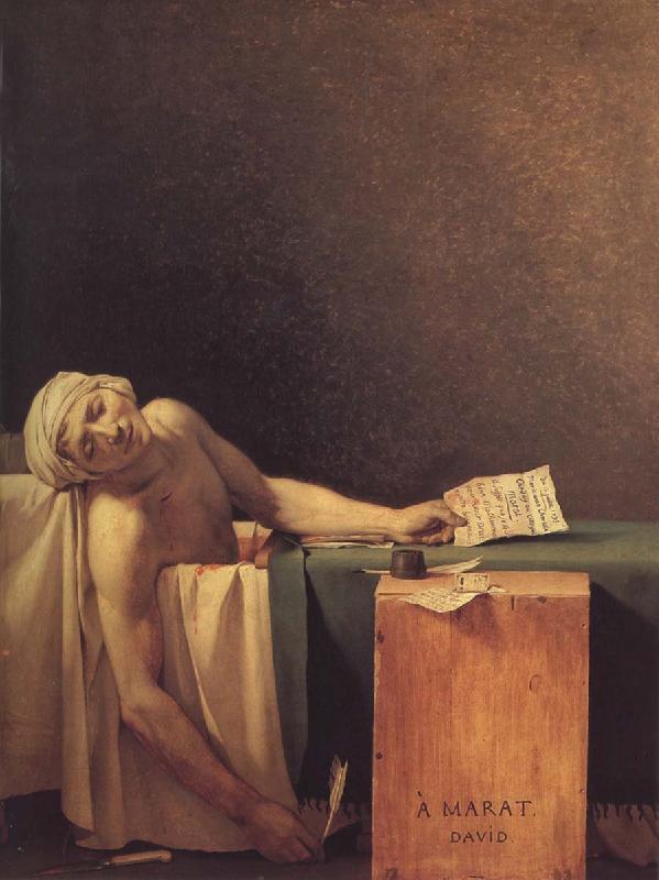 Jacques-Louis David Marats dod Sweden oil painting art